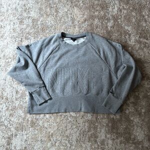 Grey Nike Cropped Sweatshirt